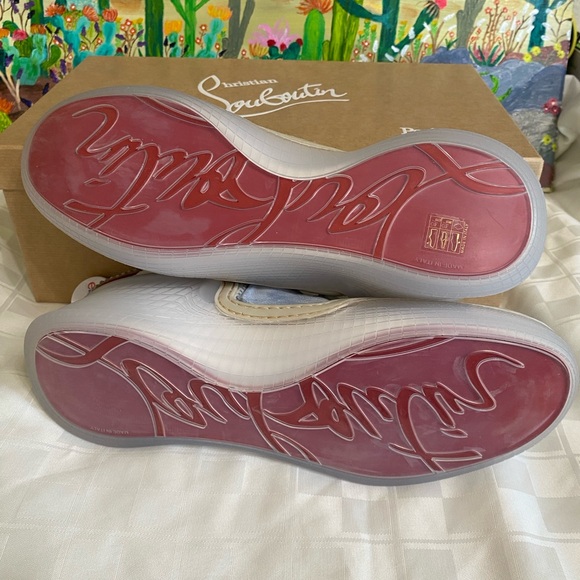 Christian Louboutin Arpoador Flat, Suede Sneakers, Blue/Wht, Men’s EU 43/US 10 - Picture 9 of 16